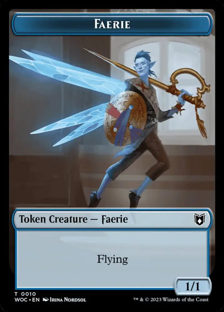Faerie Rogue (0016) // Faerie (0010) Double-Sided Token [Wilds of Eldraine Commander Tokens] - MTG Single