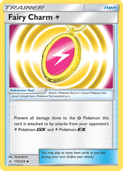 Fairy Charm Lightning (172/214) [Sun & Moon: Unbroken Bonds] - Pokemon Single