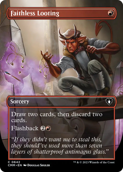 Faithless Looting (Borderless Alternate Art) [Commander Masters] - MTG Single