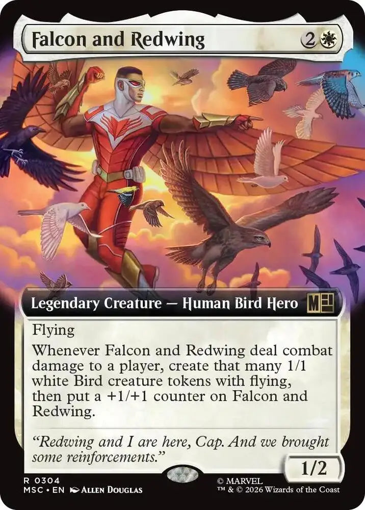Falcon and Redwing (Extended Art) (304) [Marvel Super Heroes Commander]