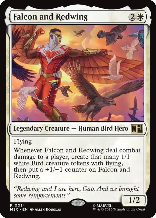 Falcon and Redwing (Surge Foil) (14) [Marvel Super Heroes Commander]