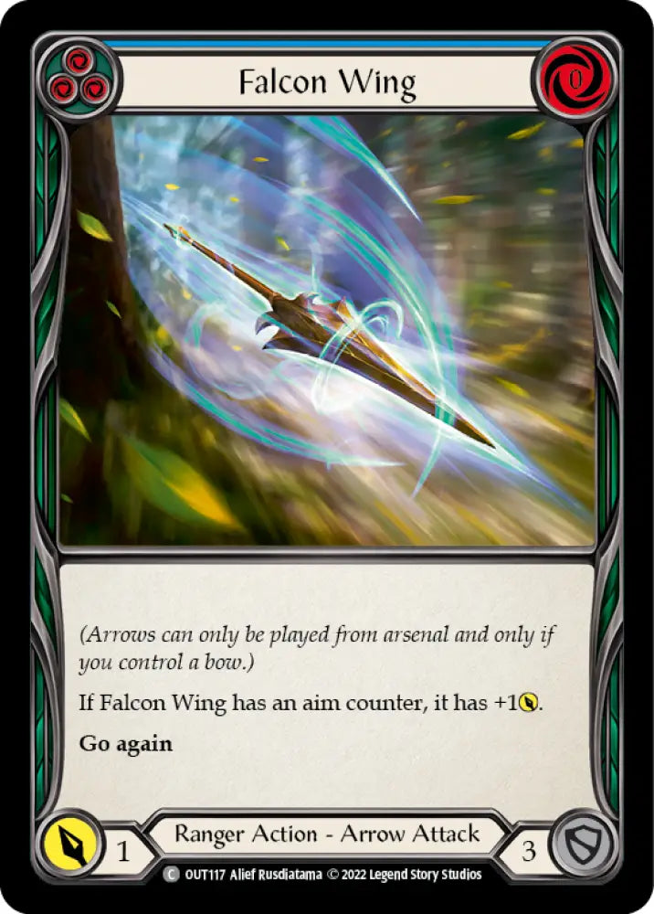 Falcon Wing (Blue) [Outsiders] Rainbow Foil - Flesh And Blood Single