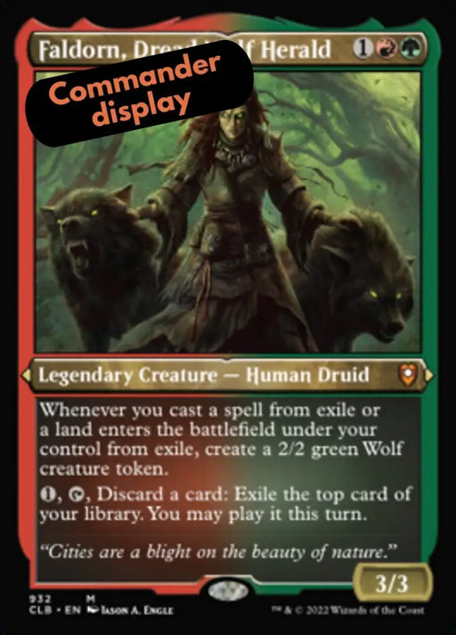 Faldorn Dread Wolf Herald (Display Commander) (Foil Etched) [Commander Legends: Battle for Baldur’s Gate] - MTG Single