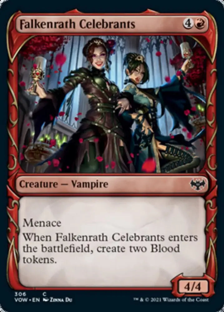 Falkenrath Celebrants (Showcase Fang Frame) [Innistrad: Crimson Vow] - MTG Single