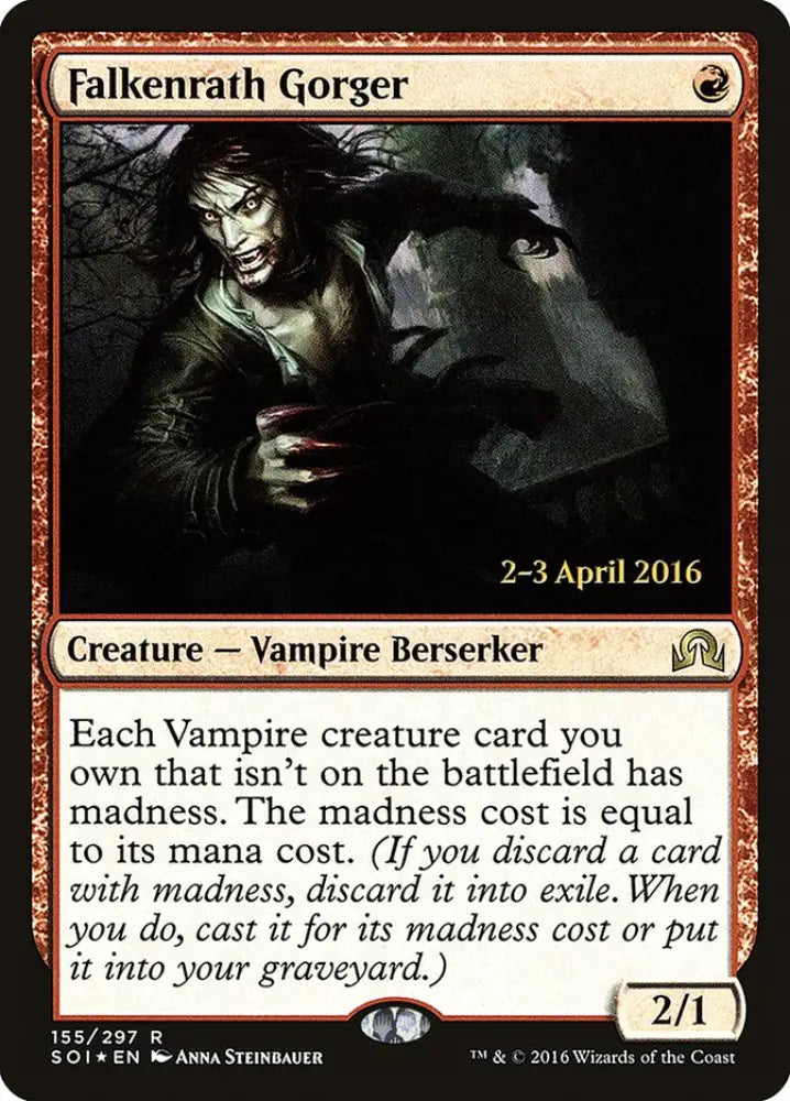 Falkenrath Gorger [Shadows over Innistrad Prerelease Promos] - MTG Single