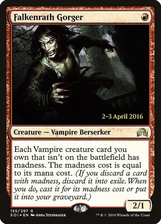 Falkenrath Gorger [Shadows over Innistrad Prerelease Promos] - MTG Single