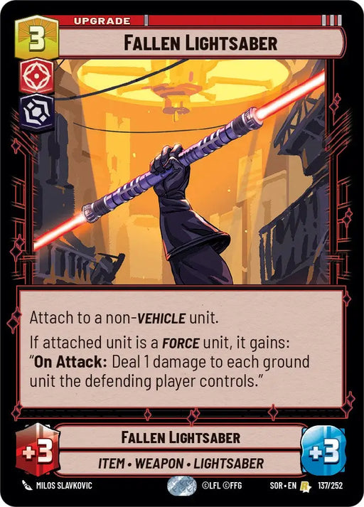 Fallen Lightsaber (137/252) [Spark of Rebellion] - Star Wars: Unlimited Single