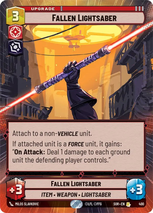 Fallen Lightsaber (Hyperspace) (400) [Spark of Rebellion] - Star Wars: Unlimited Single