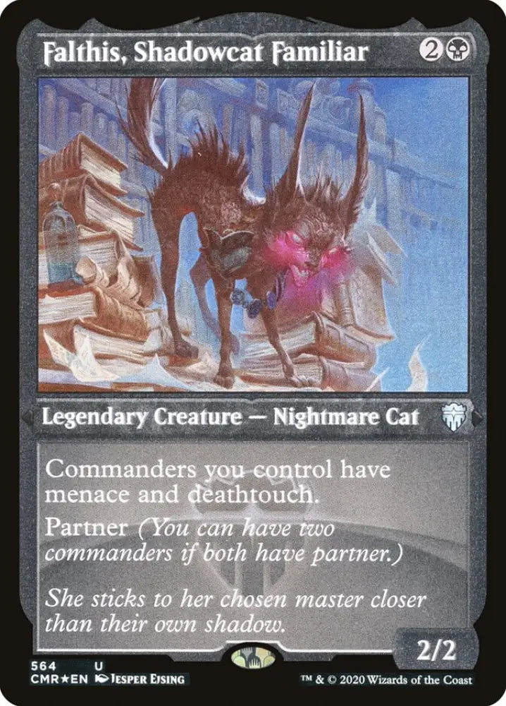 Falthis Shadowcat Familiar (Etched) [Commander Legends] - MTG Single