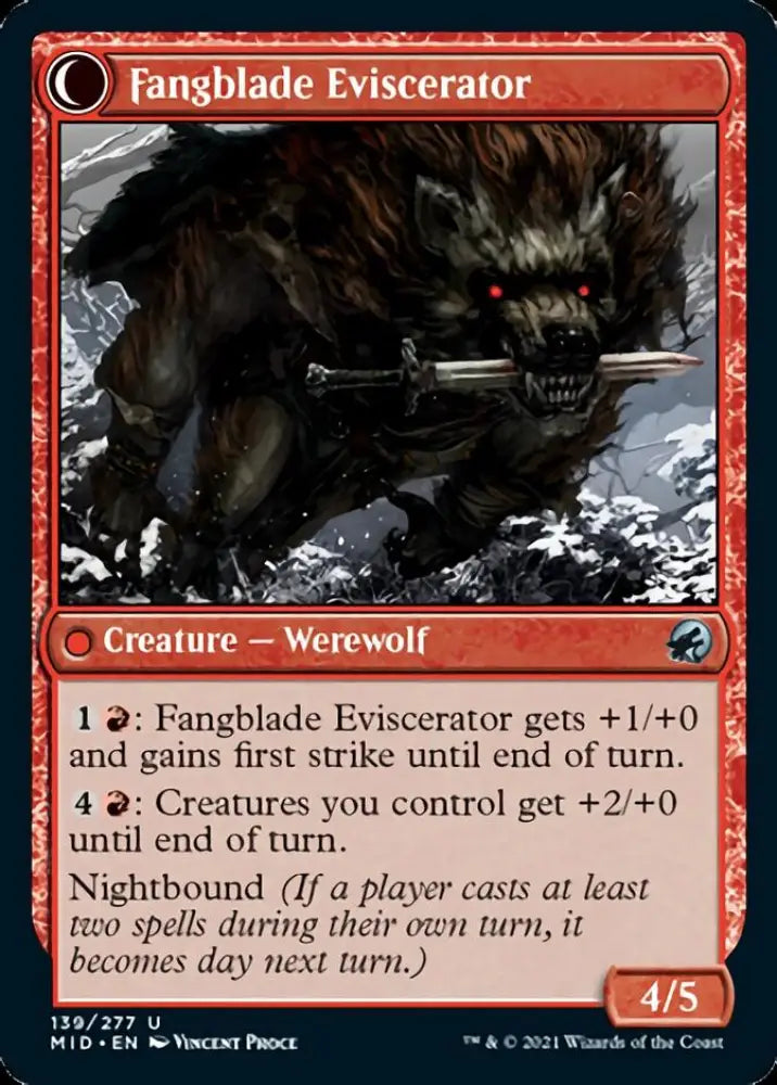 Fangblade Brigand // Fangblade Eviscerator [Innistrad: Midnight Hunt] - MTG Single