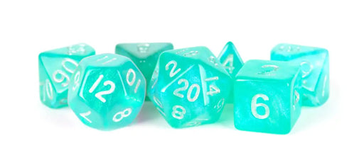 FanRoll: Acrylic 7 Dice Set Stardust Turquoise 16mm - Accessoire