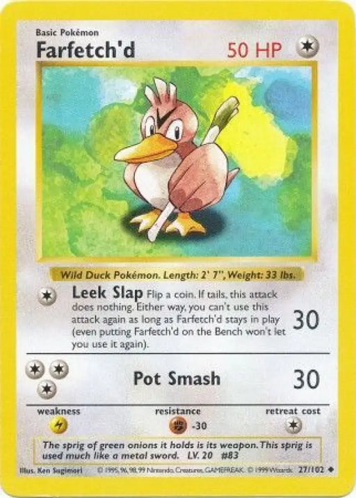 Farfetch’d (27/102) [Base Set Shadowless Unlimited] - Pokemon Single