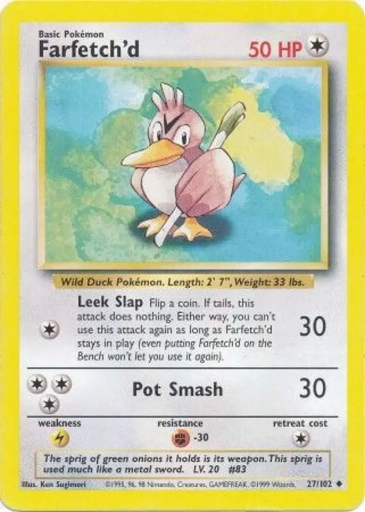 Farfetch’d (27/102) [Base Set Unlimited] - Pokemon Single