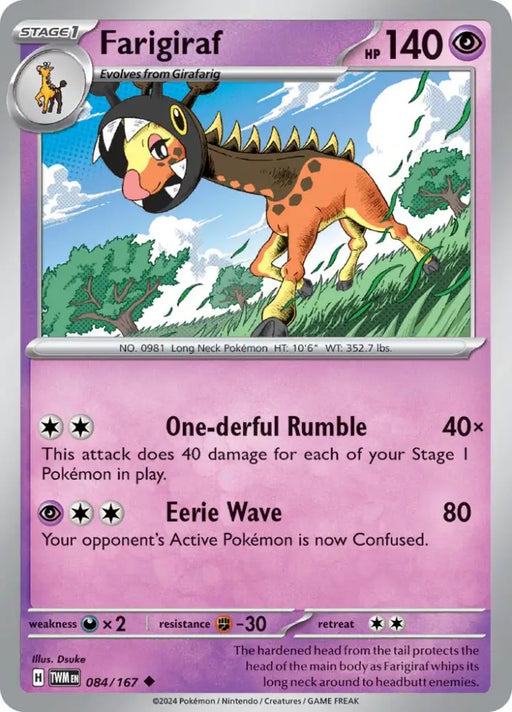 Farigiraf (084/167) [Scarlet & Violet: Twilight Masquerade] - Pokemon Single