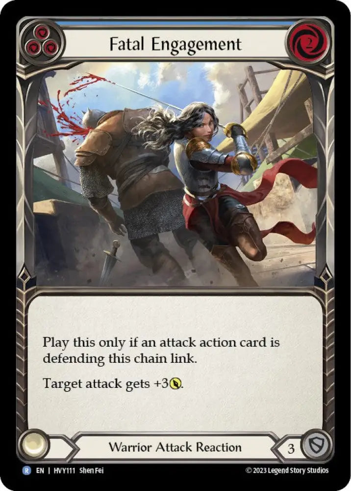 Fatal Engagement (Blue) [Heavy Hitters] Rainbow Foil - Flesh And Blood Single