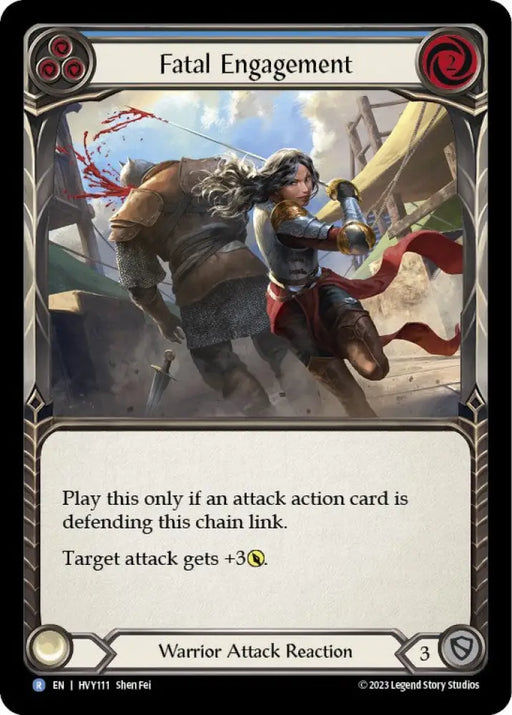Fatal Engagement (Blue) [Heavy Hitters] Rainbow Foil - Flesh And Blood Single
