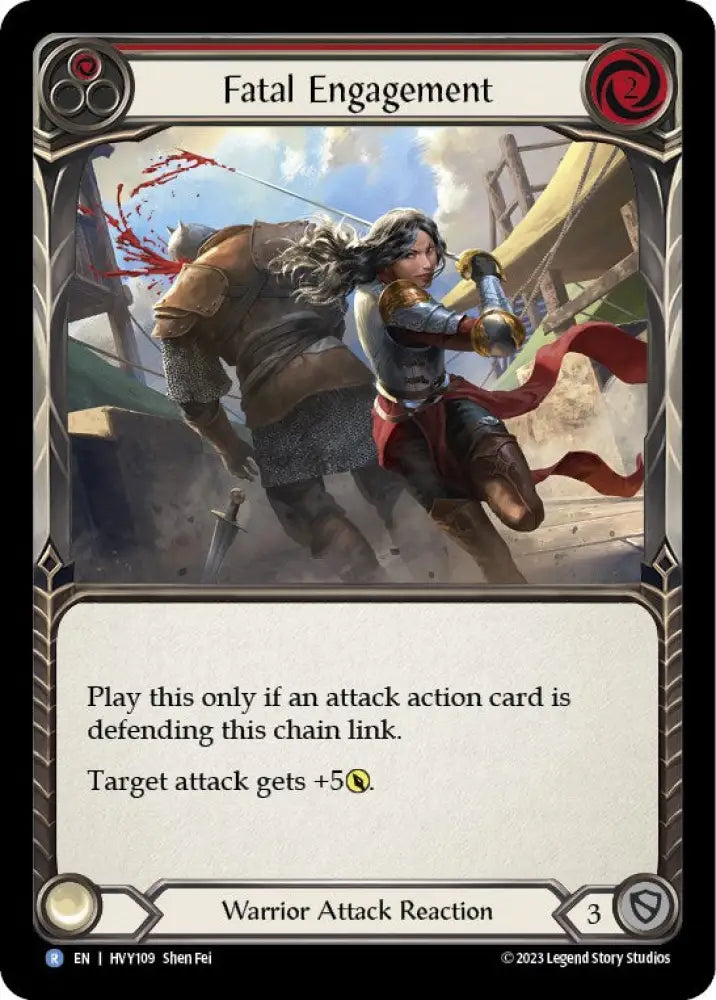 Fatal Engagement (Red) [Heavy Hitters] Rainbow Foil - Flesh And Blood Single