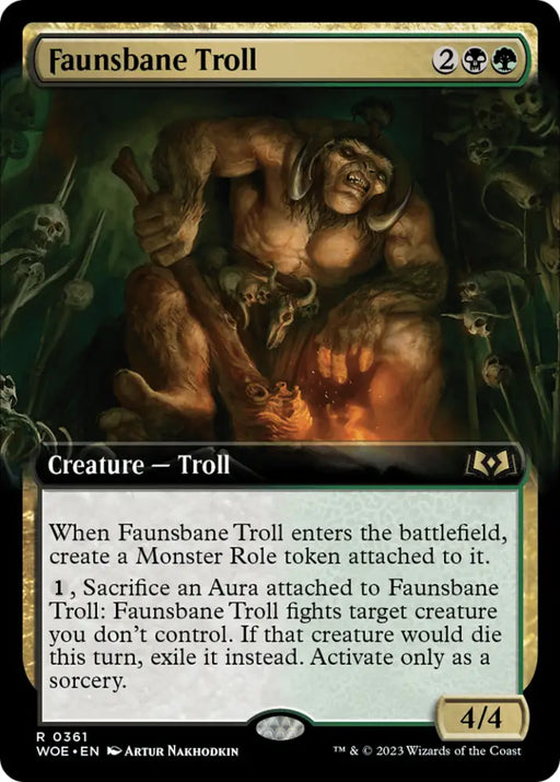 Faunsbane Troll (Extended Art) [Wilds of Eldraine] - MTG Single