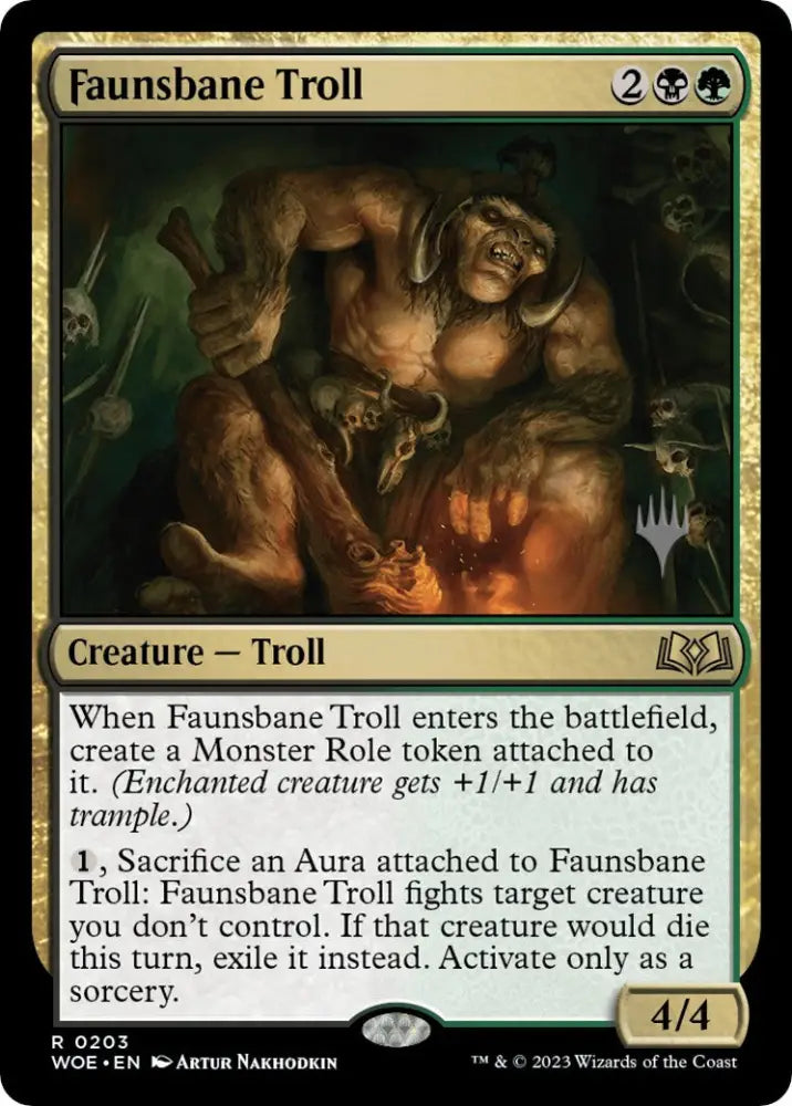 Faunsbane Troll (Promo Pack) [Wilds of Eldraine Promos] - MTG Single