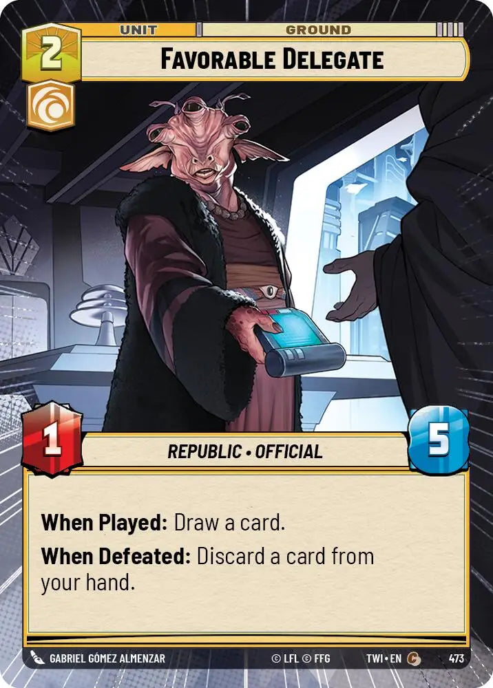 Favorable Delegate (Hyperspace) (473) [Twilight of the Republic] - Star Wars: Unlimited Single