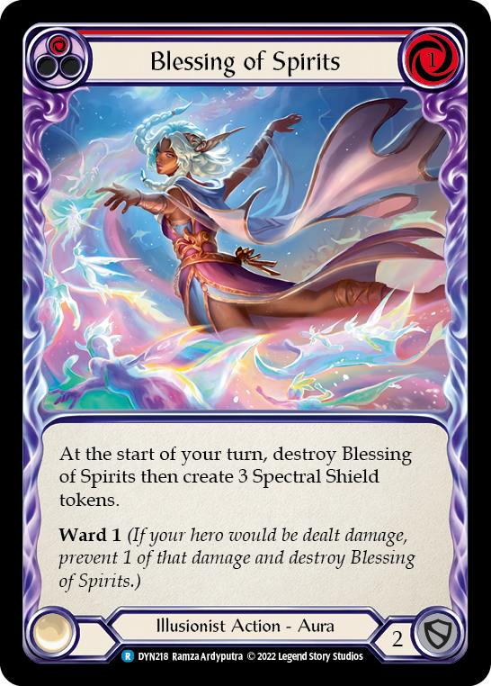 Blessing of Spirits (Red) [Dynasty] Rainbow Foil