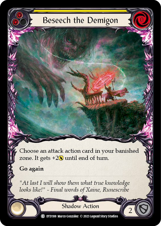 Beseech the Demigon (Yellow) [Dusk Till Dawn] Rainbow Foil