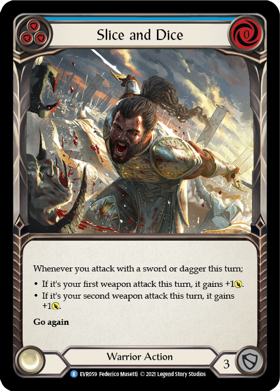 Slice and Dice (Blue) [Everfest] 1st Edition Rainbow Foil