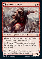 Fearful Villager // Fearsome Werewolf [Innistrad: Crimson Vow] - MTG Single