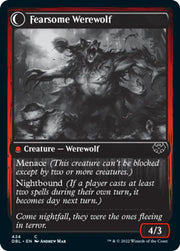 Fearful Villager // Fearsome Werewolf [Innistrad: Double Feature] - MTG Single