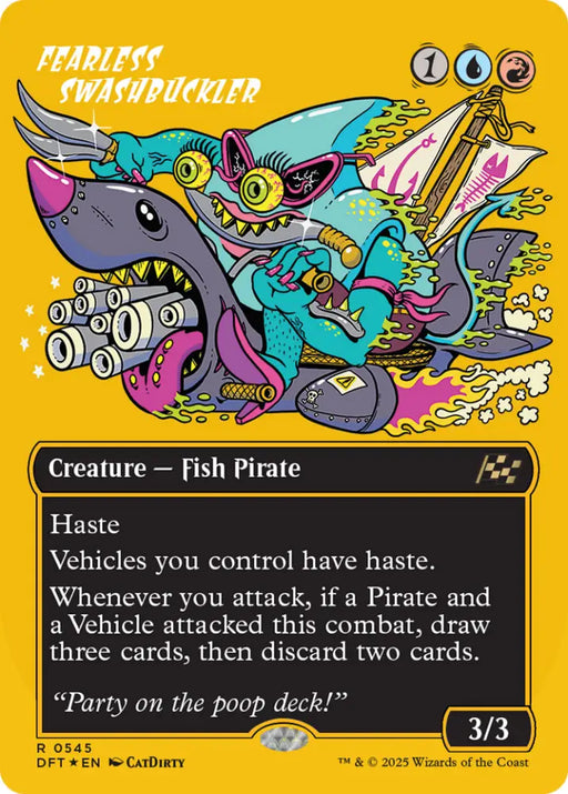 Fearless Swashbuckler (Borderless) (First-Place Foil) [Aetherdrift] - MTG Single