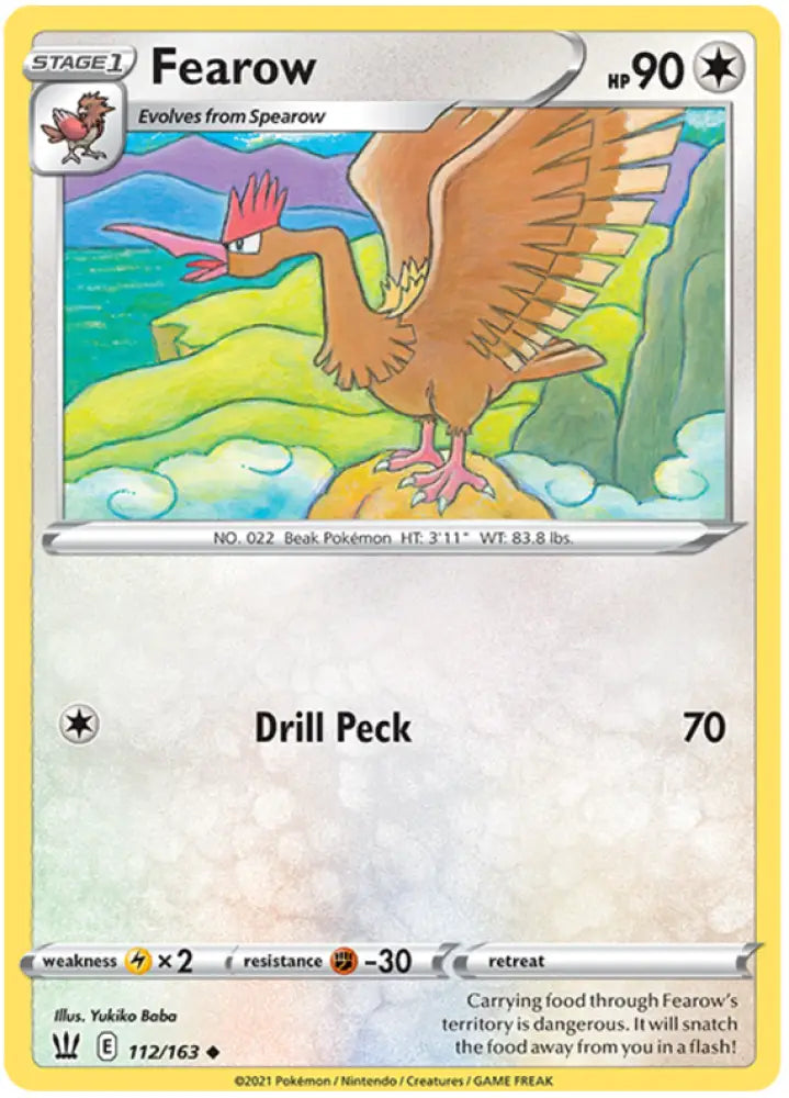 Fearow (112/163) [Sword & Shield: Battle Styles] - Pokemon Single