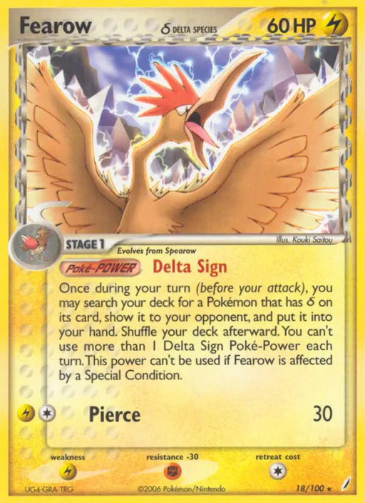 Fearow (18/100) (Delta Species) [EX: Crystal Guardians] - Pokemon Single