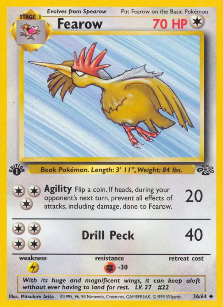 Fearow (36/64) [Jungle 1st Edition] - Pokemon Single