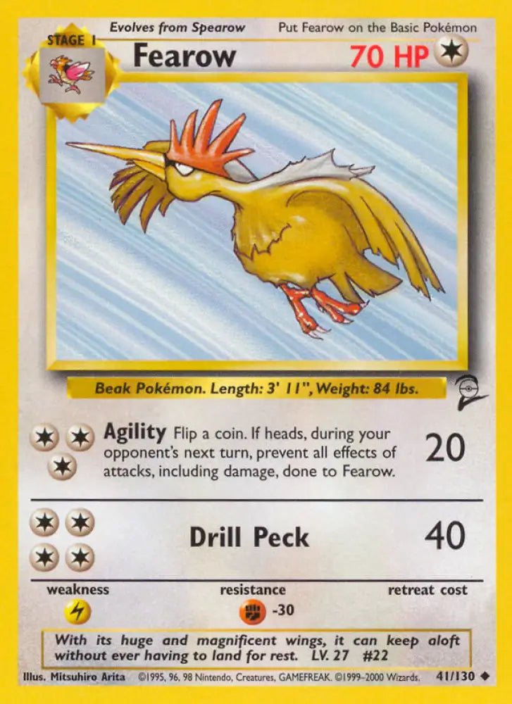 Fearow (41/130) [Base Set 2] - Pokemon Single