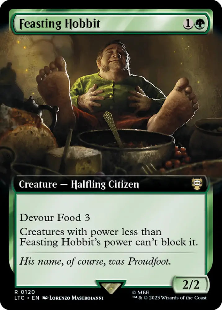 Feasting Hobbit (Extended Art) [The Lord of the Rings: Tales of Middle-Earth Commander] - MTG Single