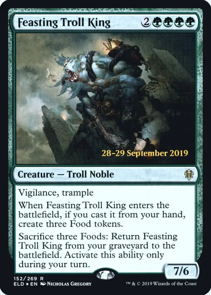 Feasting Troll King [Throne of Eldraine Prerelease Promos] - MTG Single