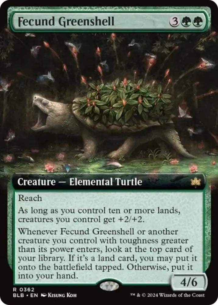 Fecund Greenshell (Extended Art) [Bloomburrow] - MTG Single
