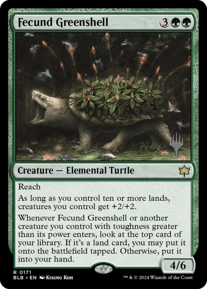 Fecund Greenshell (Promo Pack) [Bloomburrow Promos] - MTG Single
