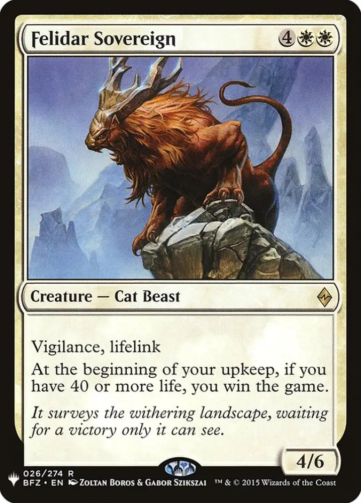 Felidar Sovereign [Mystery Booster] - MTG Single