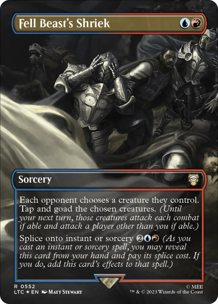 Fell Beast’s Shriek (Borderless) (Surge Foil) [The Lord of the Rings: Tales of Middle-Earth Commander] - MTG Single