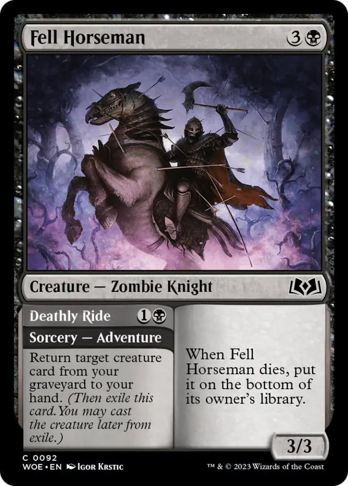 Fell Horseman // Deathly Ride [Wilds of Eldraine] - MTG Single
