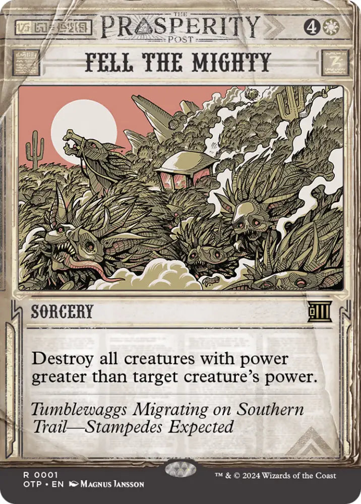 Fell the Mighty [Outlaws of Thunder Junction: Breaking News] - MTG Single