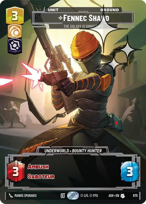 Fennec Shand - The Galaxy Is Dangerous (Prestige Foil) (875) [Ashes of the Empire]