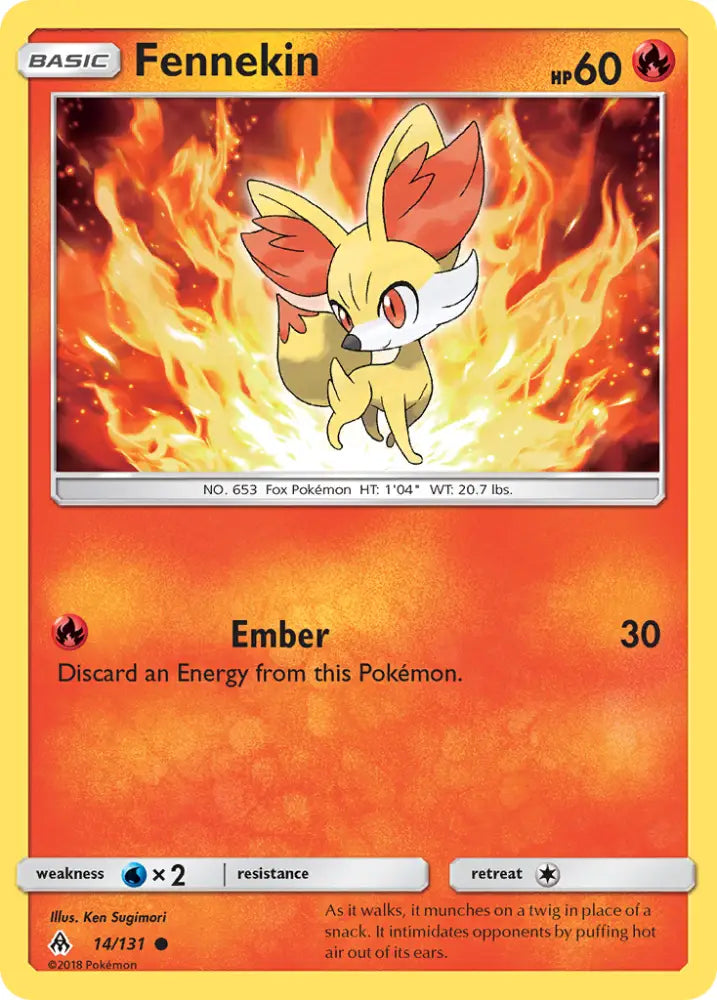 Fennekin (14/131) [Sun & Moon: Forbidden Light] - Pokemon Single