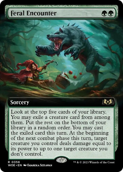Feral Encounter (Extended Art) [Wilds of Eldraine] - MTG Single
