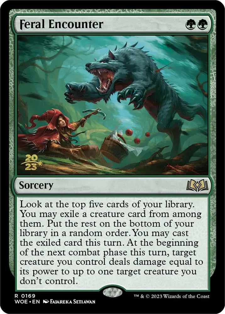 Feral Encounter [Wilds of Eldraine Prerelease Promos] - MTG Single