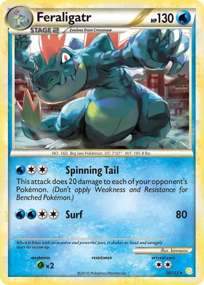 Feraligatr (20/123) (Theme Deck Exclusive) [HeartGold & SoulSilver: Base Set] - Pokemon Single