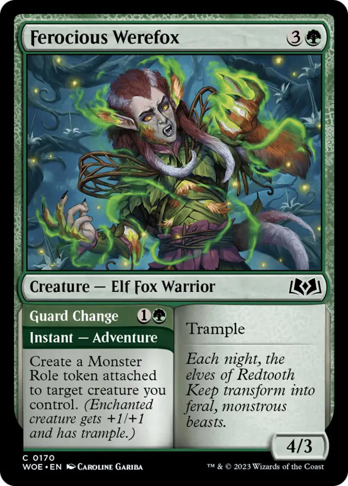 Ferocious Werefox // Guard Change [Wilds of Eldraine] - MTG Single