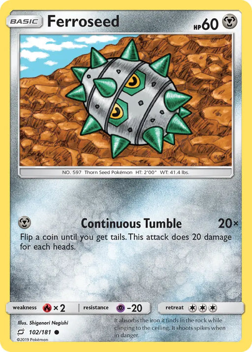 Ferroseed (102/181) [Sun & Moon: Team Up] - Pokemon Single