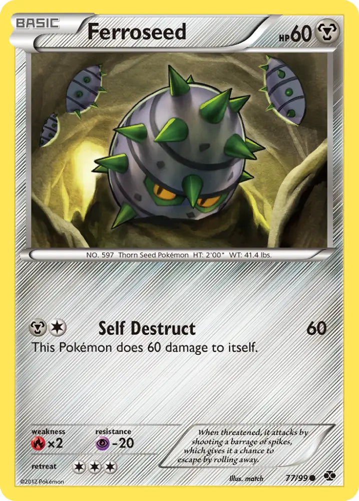 Ferroseed (77/99) [Black & White: Next Destinies] - Pokemon Single